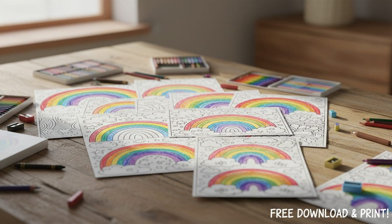 téléchargez et imprimez gratuitement une collection éclatante de coloriages arc-en-ciel pour petits et grands, parfaits pour s’amuser et exprimer sa créativité.